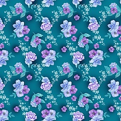 Teal - Ditsy Floral